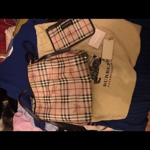 100% Authentic Burberry Haymarket Chocolate Tote